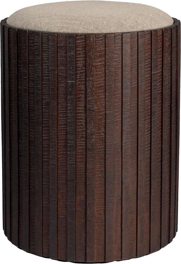 Dutchbone Poef Bay High Met opbergruimte Teakhout Bruin