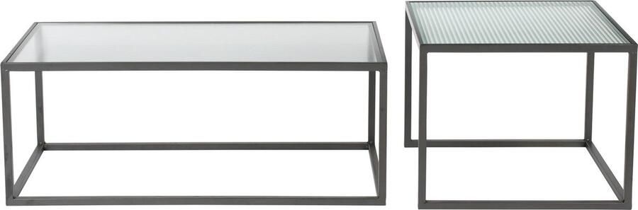 Dutchbone Boli Salontafel Rond Staal Glas Set van 2 - Foto 4