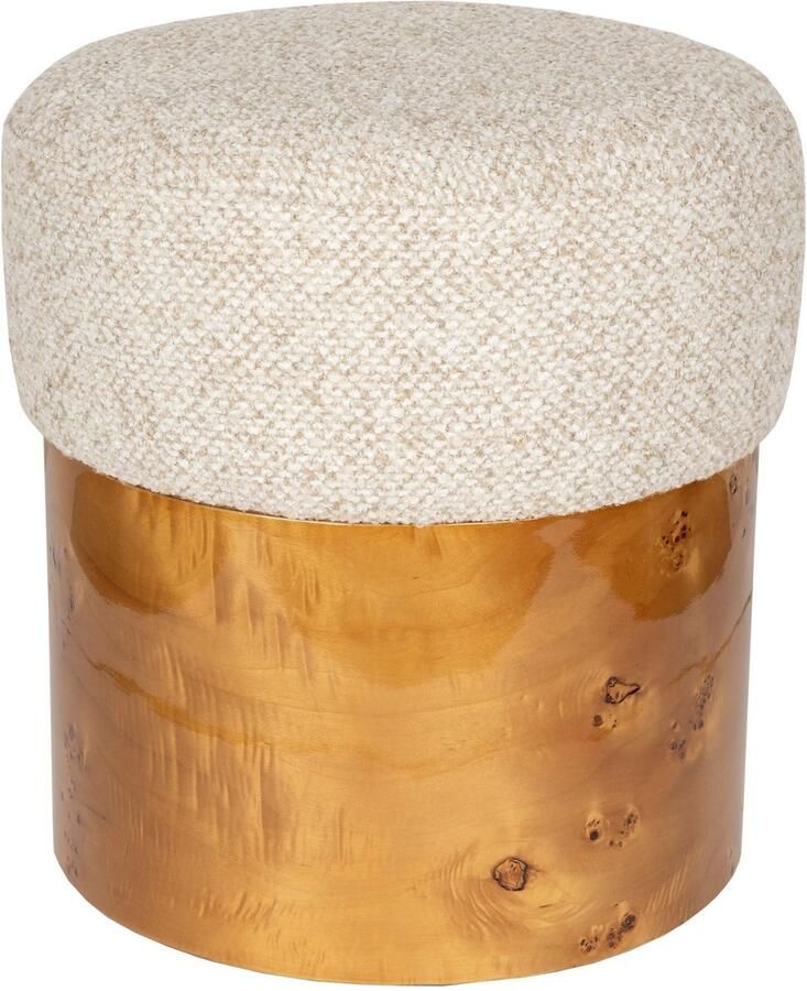 Dutchbone rechthoekige houten poef Burlin beige