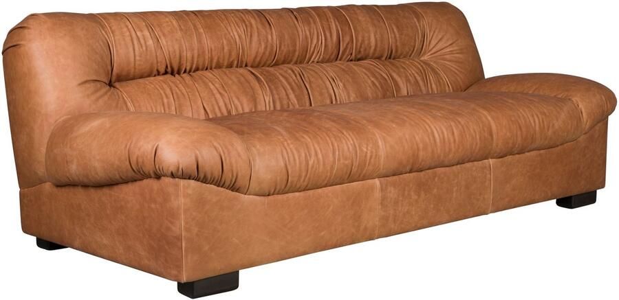 Dutchbone Douglas 3-zitsbank Leer Cognac Bruin