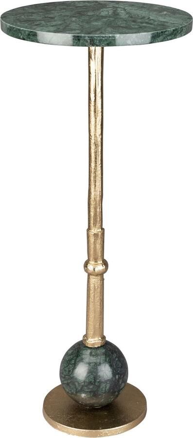 Dutchbone Everest Bijzettafel Rond 25 cm Marmer Groen| Goud