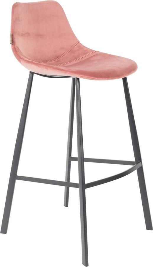 Dutchbone Franky Velvet Barkruk 80 cm Roze Set van 2