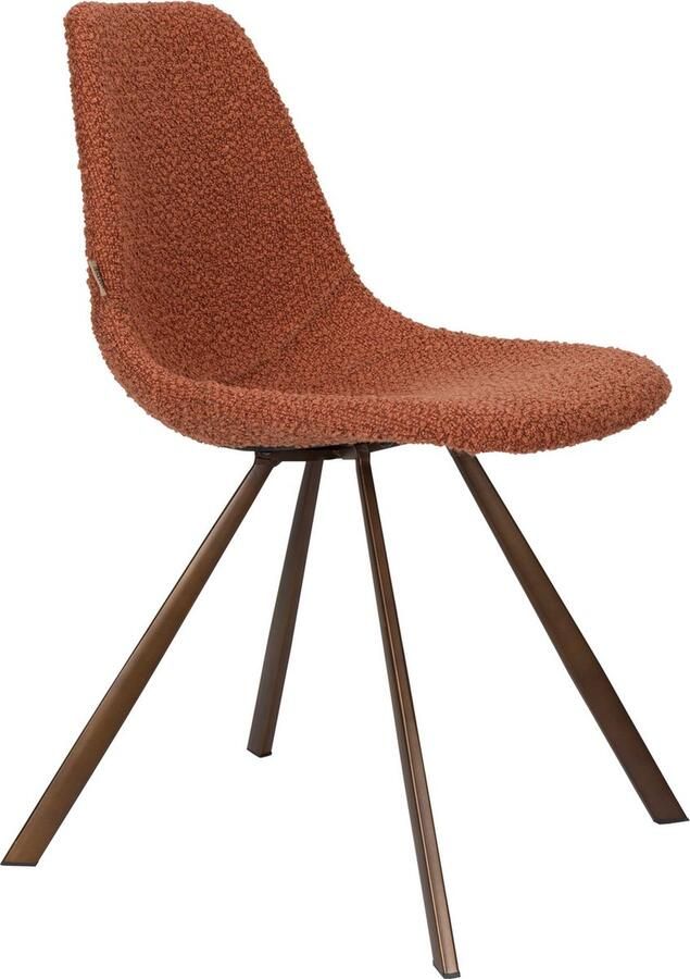 Dutchbone Franky Eetkamerstoelen Bouclé Terra Set van 2 Zwart - Foto 2
