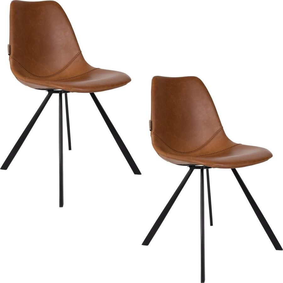 Dutchbone Franky Eetkamerstoelen Zwart FR Set van 2