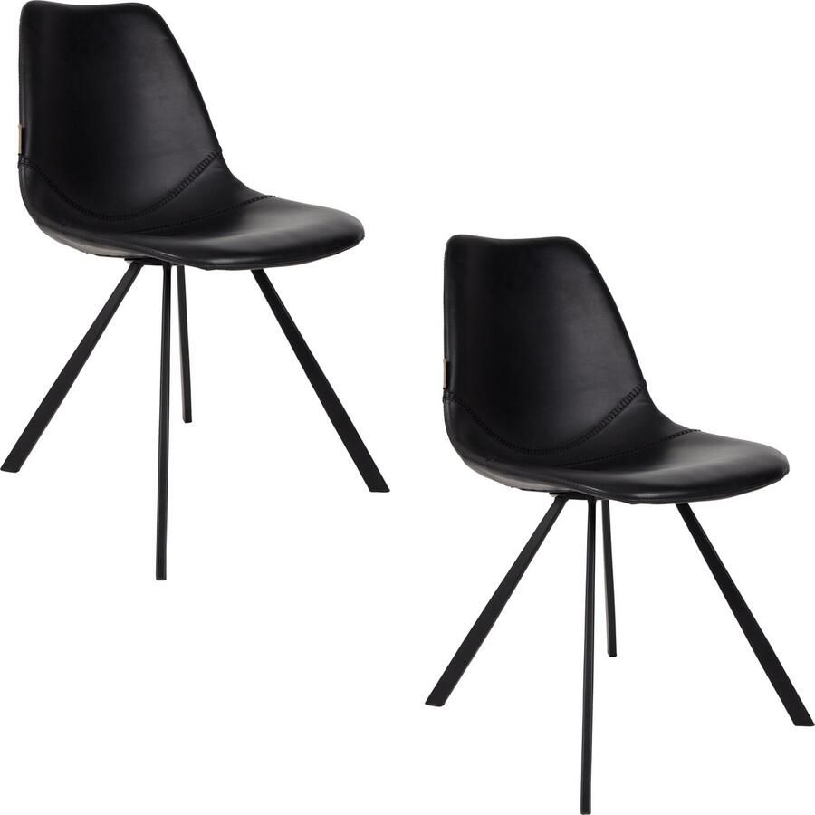 Dutchbone Franky Eetkamerstoelen Zwart Set van 2