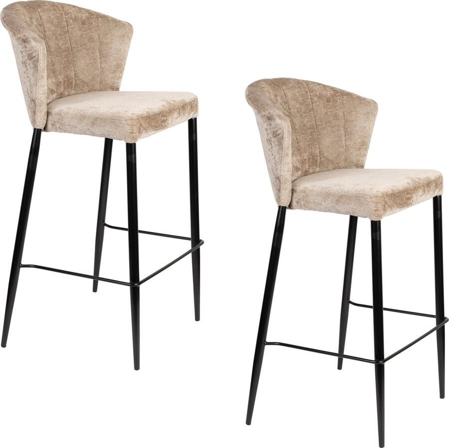 Dutchbone Georgia Counter Barkruk 75 cm Beige Set van 2