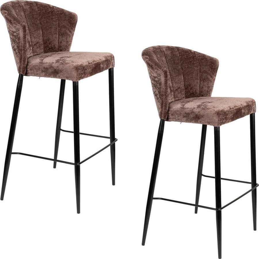 Dutchbone Georgia Counter Barkruk 75 cm Paars Set van 2