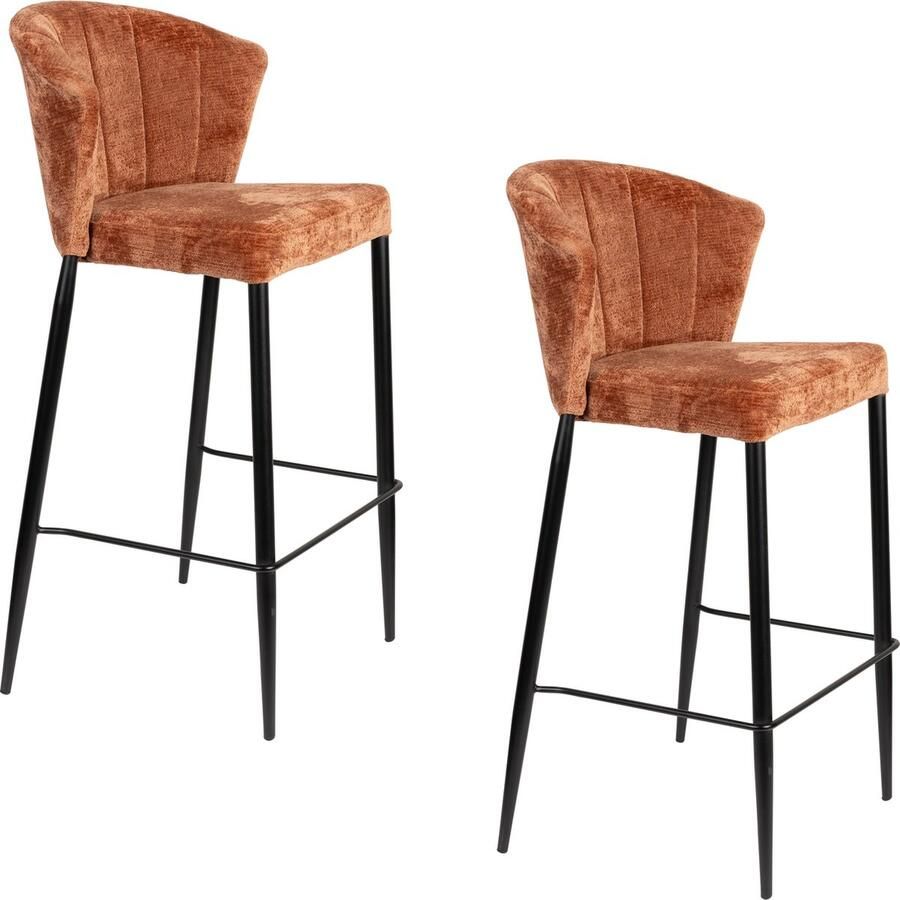 Dutchbone Georgia Kruk Counter| Barkruk Terra Set van 2 Rood