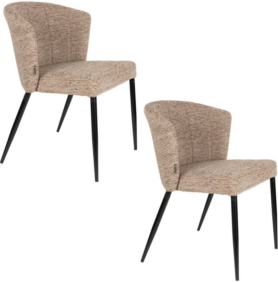 Dutchbone Georgia Eetkamerstoelen Bruin Set van 2
