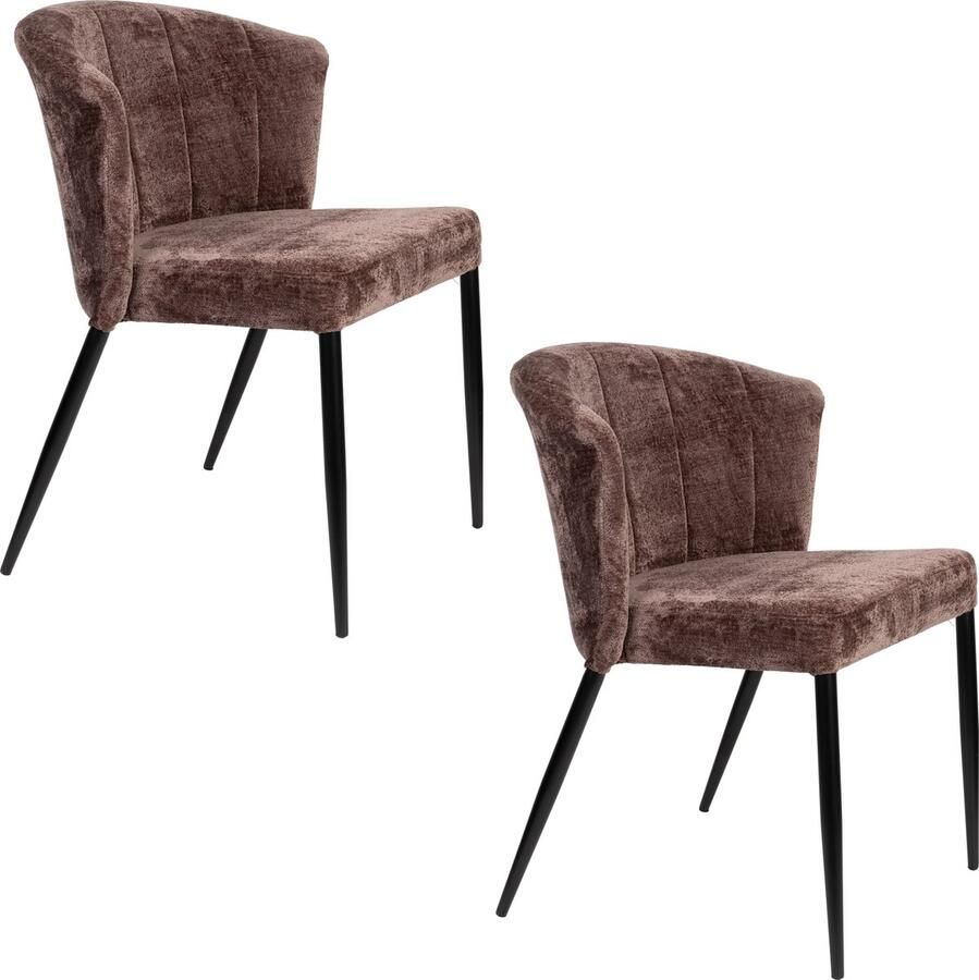Dutchbone Georgia Eetkamerstoelen Paars Set van 2