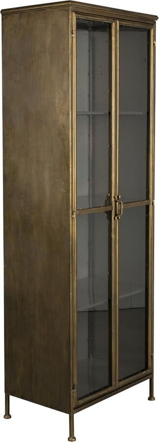Dutchbone Vitrinekast Gertlush Antique Brass 184 x 63.5cm Goud - Foto 4