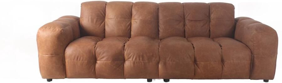 Dutchbone Hackman 3-zitsbank Leer Cognac Bruin - Foto 5