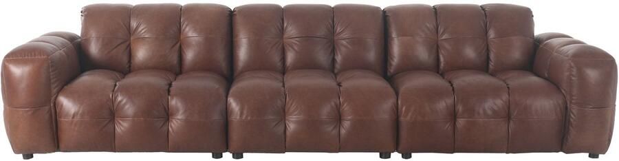 Dutchbone Hackman 4 5-zitsbank Leer Chocolade Bruin