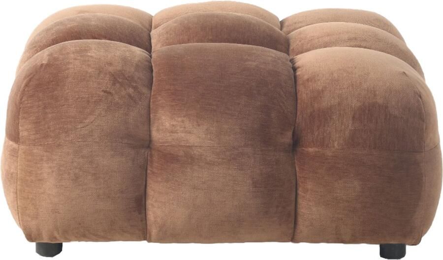 Dutchbone Hackman Hocker Velours Cognac Bruin - Foto 2