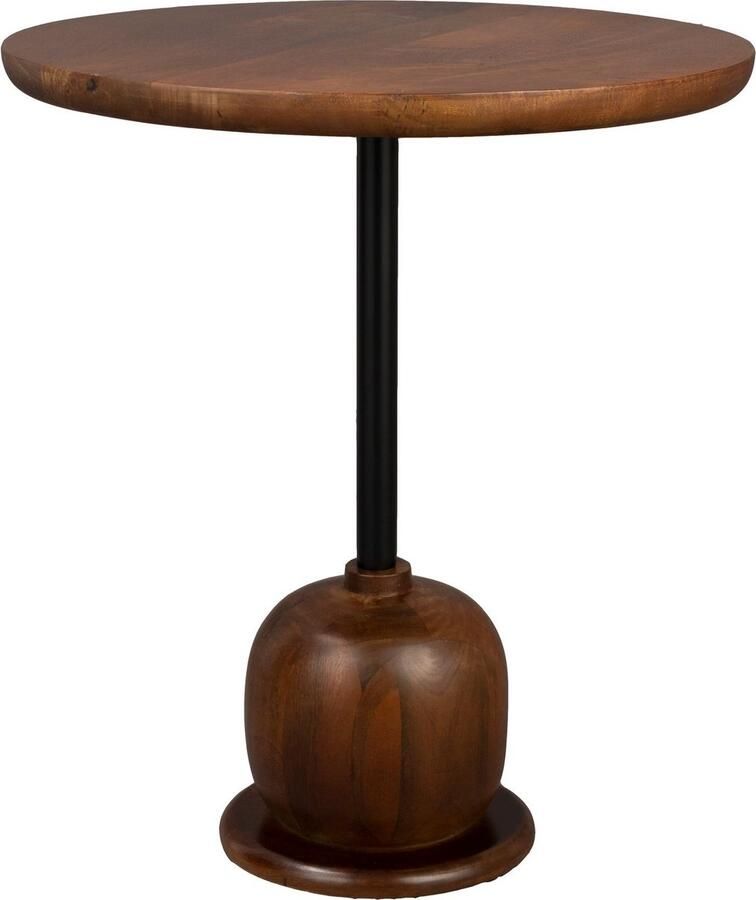 Dutchbone Hazel Bijzettafel Rond 45 cm Mangohout Bruin