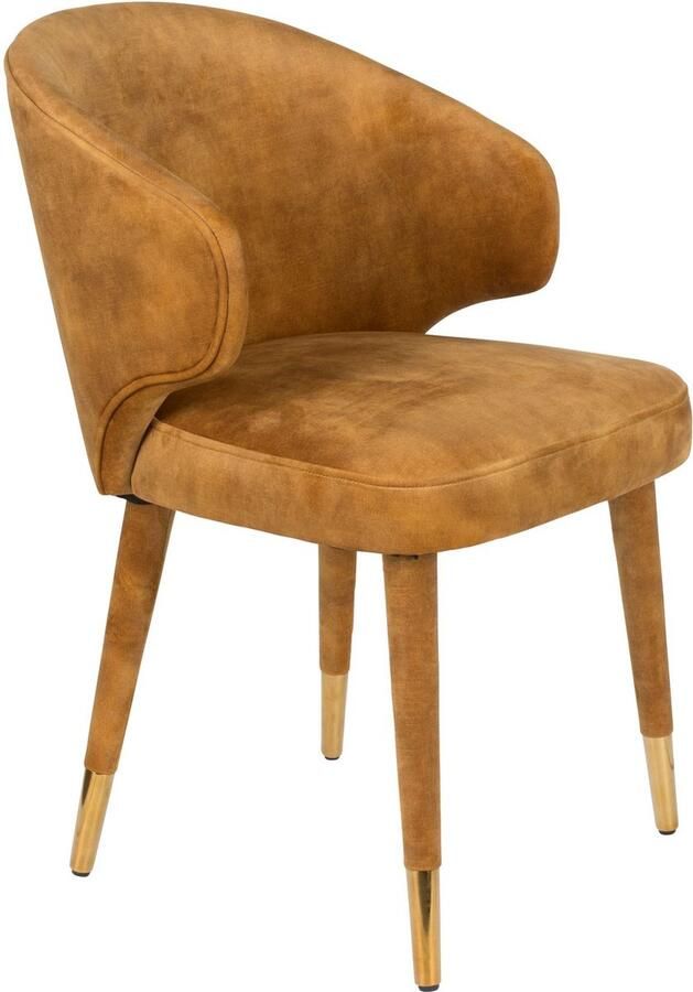 Dutchbone Lunar Eetkamerstoel Oker geel Goud