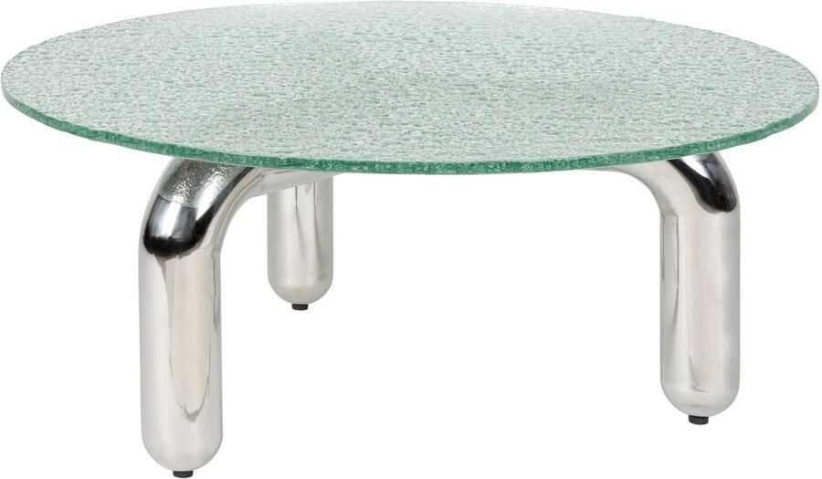 Dutchbone Marly Salontafel Rond 80 cm Glas Chroom Zilver