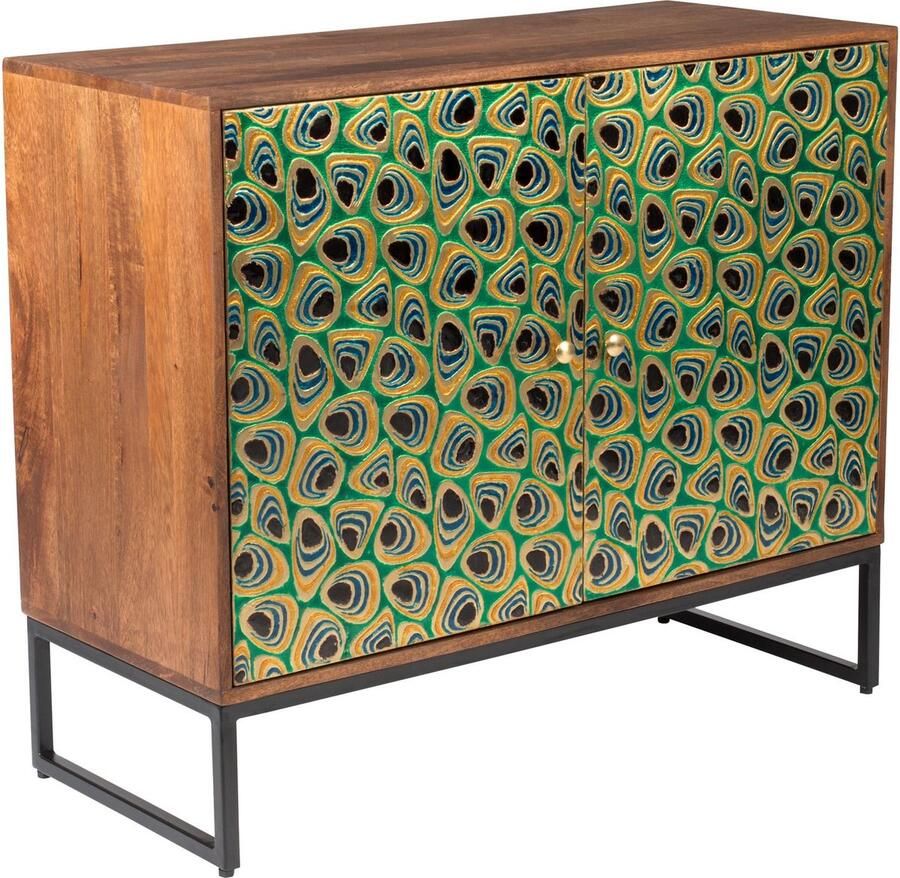 Dutchbone Opbergkast Meena Mangohout 80 x 95cm Groen - Foto 2