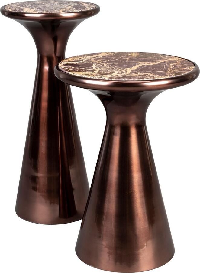 Dutchbone Mount Bijzettafel Rond 32 5x32 5 cm Marmer Bruin - Foto 1