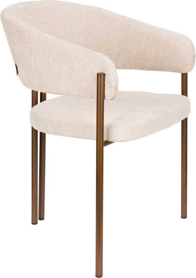 Dutchbone Naida Eetkamerstoelen Beige Set van 2