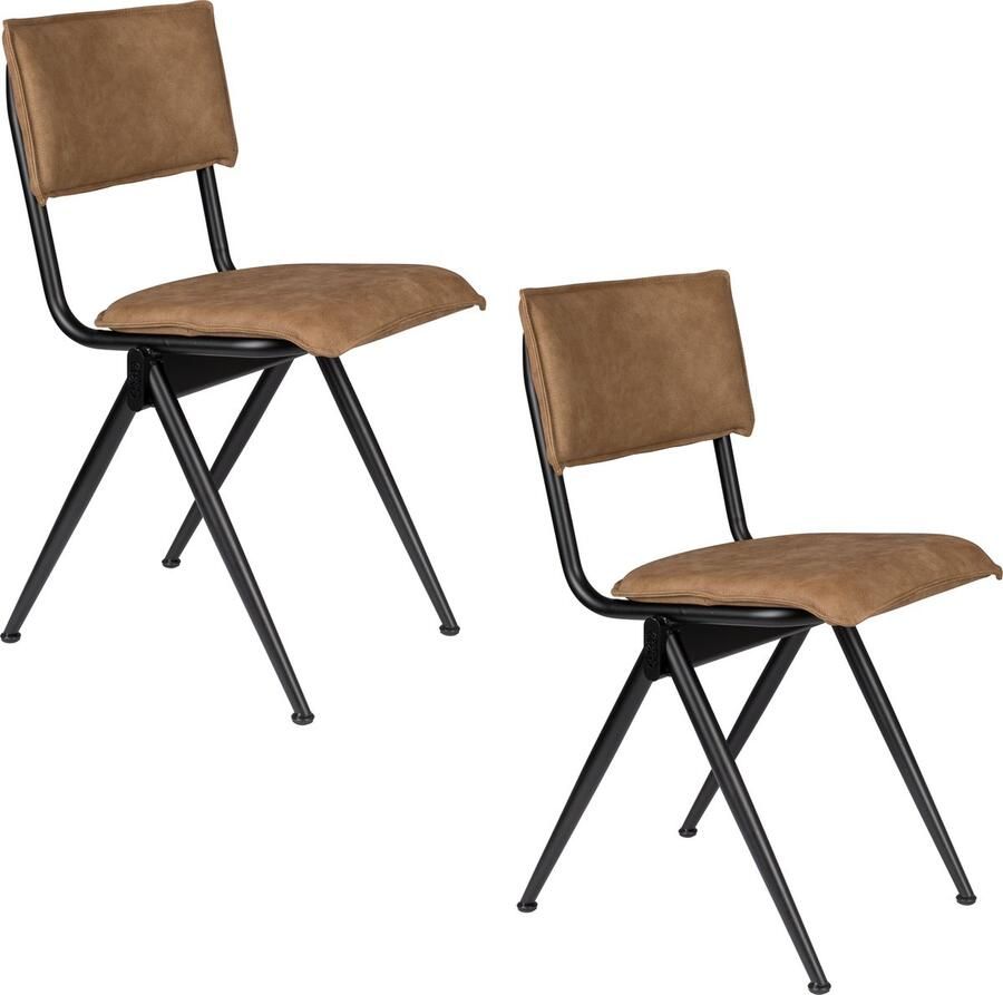 Dutchbone New Willow Eetkamerstoelen Bruin Set van 2