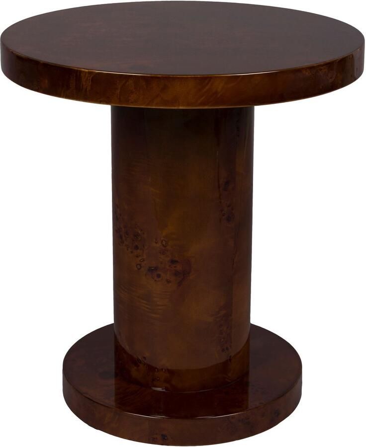 Dutchbone Quinn Bijzettafel Rond 46 cm Walnoot kleur Bruin