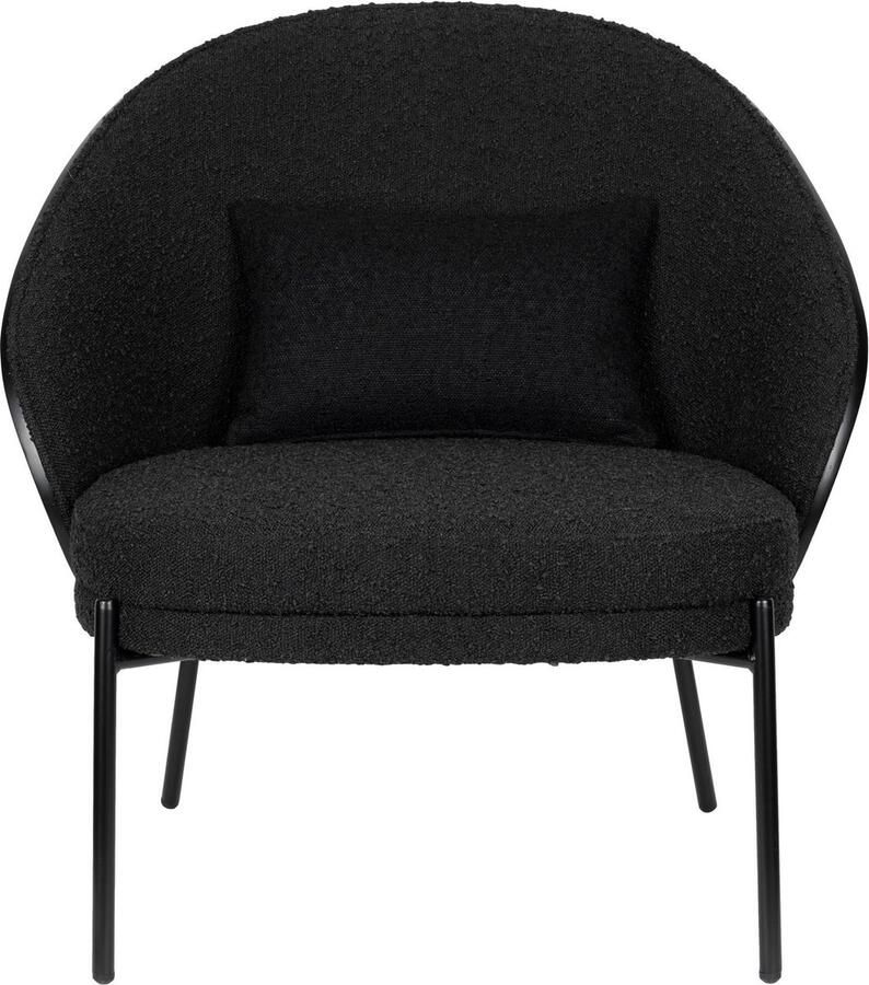 Dutchbone Fauteuil Rodin Essenhout en bouclé Zwart