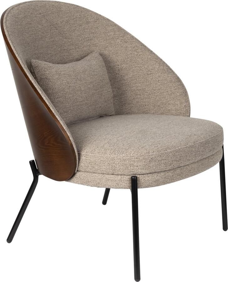 Dutchbone Fauteuil Rodin Essenhout en stof Beige Japandi - Foto 2