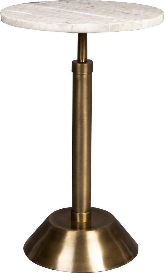 Dutchbone Sana Bijzettafel Rond 30 cm Marmer Beige Goud