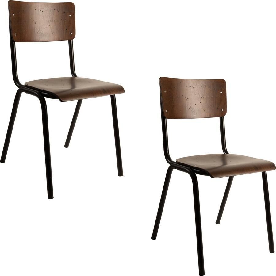 Dutchbone Scuola Eetkamerstoelen Kantinestoelen Schoolstoelen Set van 4