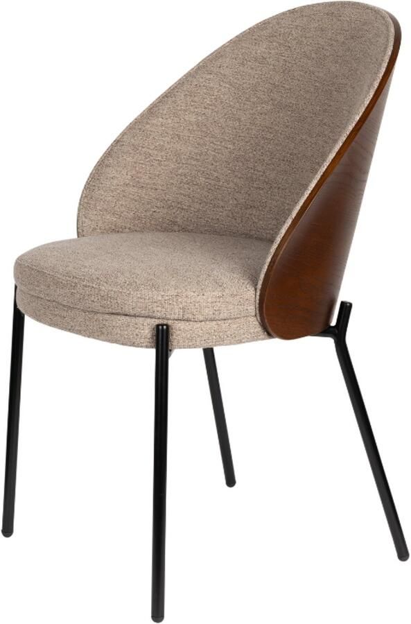 Dutchbone Eetkamerstoel Rodin Essenhout en stof Beige - Foto 2