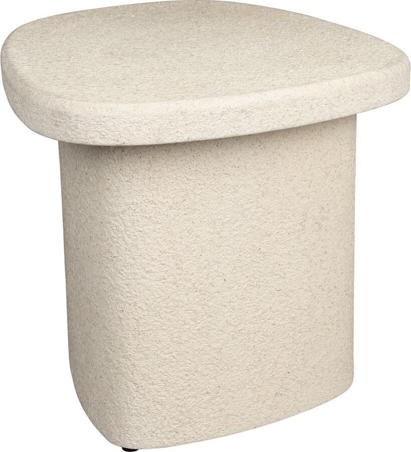 Dutchbone Organische Bijzettafel Veda Gerecycled marmer 56 x 45cm Beige