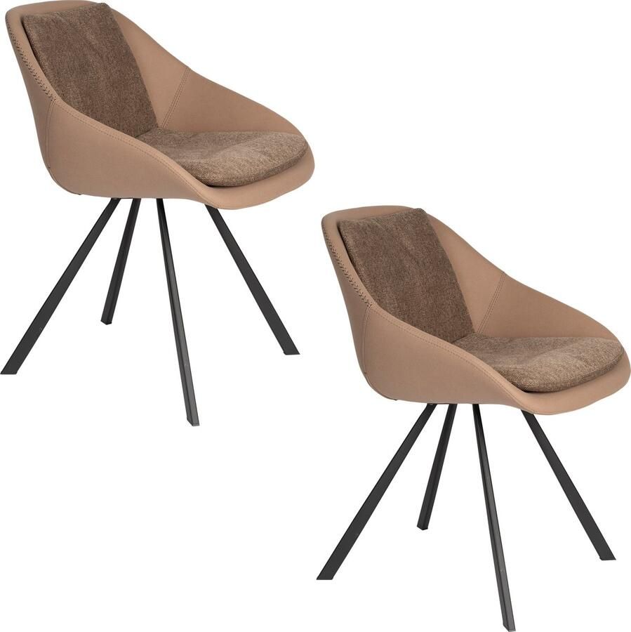 Dutchbone Wakefield Eetkamerstoelen Beige Set van 2