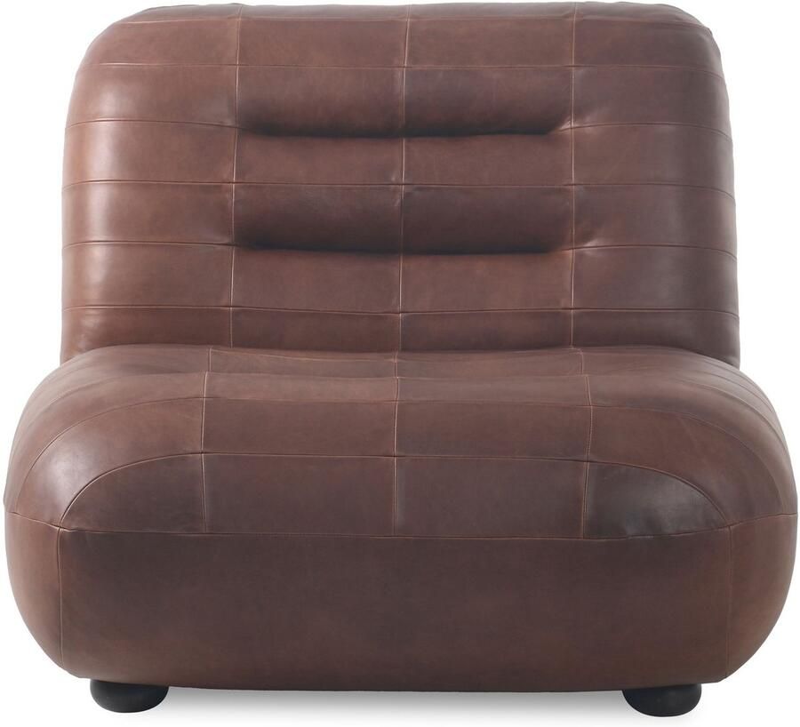 Dutchbone Wyatt Fauteuil Leer Chocolade Bruin