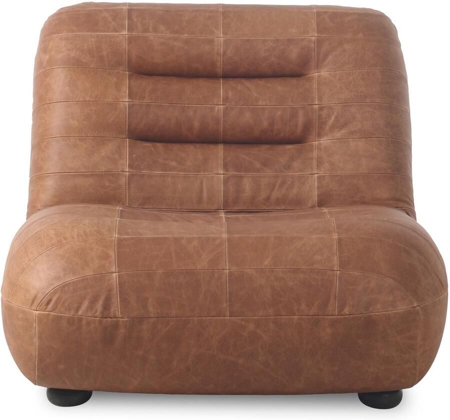 Dutchbone Wyatt Fauteuil Leer Cognac Bruin