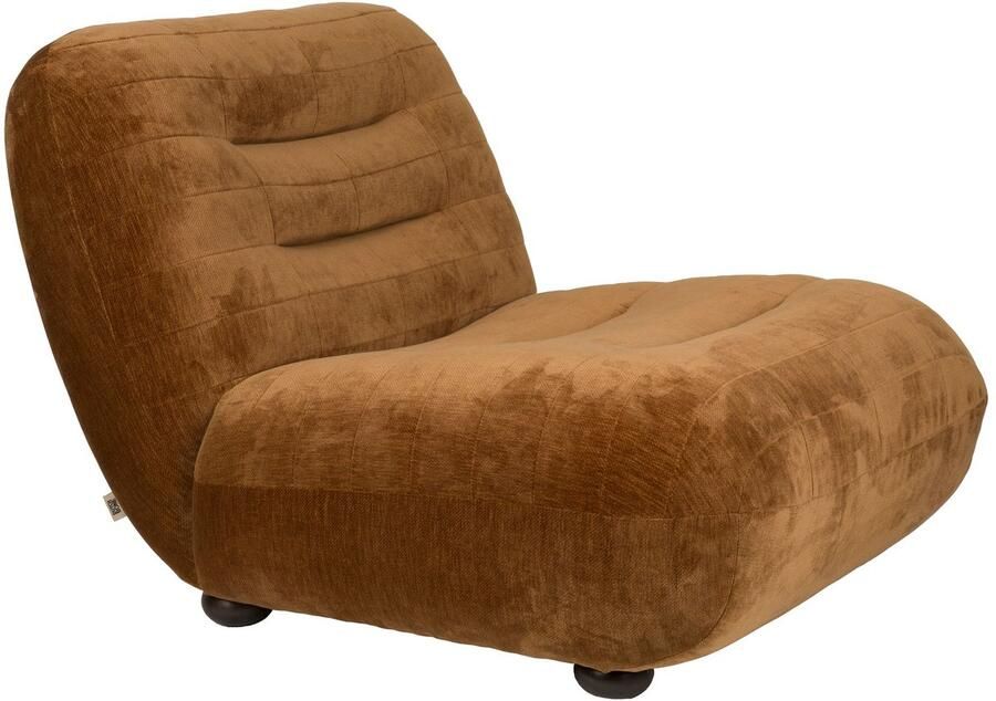 Dutchbone Wyatt Fauteuil Velours Cognac Bruin - Foto 4