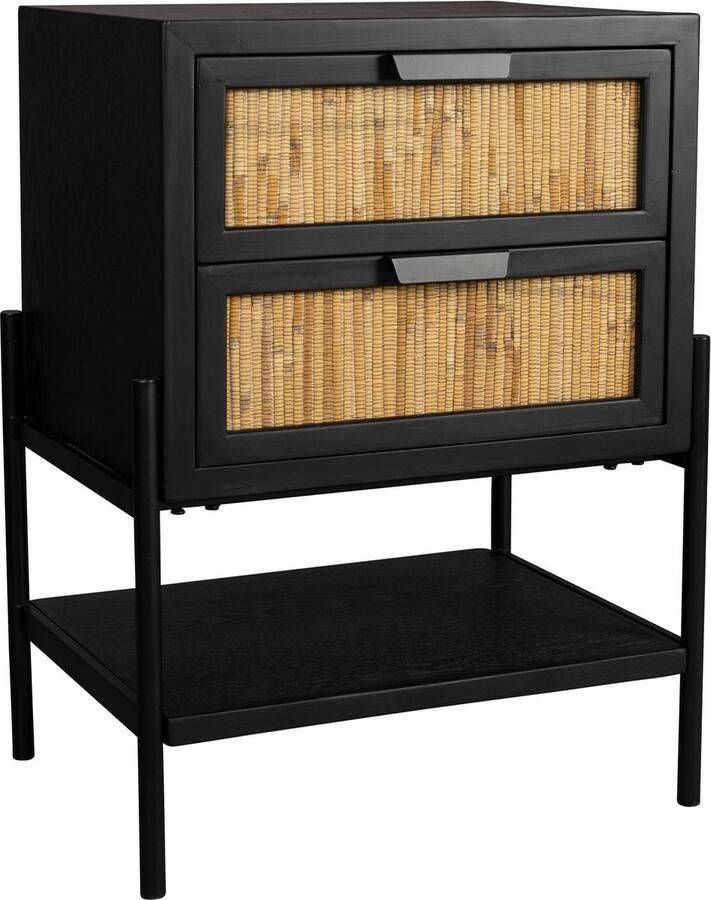 Dutchbone Nachtkastje Yasu Rattan 45 x 35cm Zwart - Foto 2