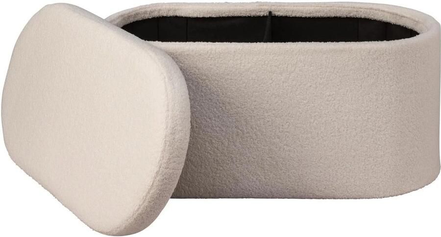 Dutchers Opbergbank Teddystof Teddy Poef met Opbergruimte Opbergpoef Opberger Ideaal voor Woonkamer Slaapkamer Hal en Kleedkamer