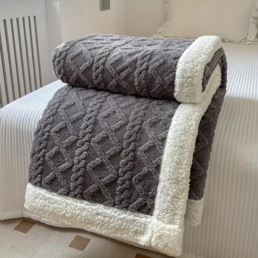 Dutchers Plaid * Blanket Dekbed Fleece Deken Heerlijk warm voor op de bank of in bed Cosy Winter Herfst 150x200CM Donkergrijs