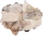 Dutchskins Designer schapenvacht vloerkleed 180 x 120 cm patchwork Ivoor wit; Grijs; Creme wit Hoogpolig vloerkleed natuurlijke vorm - Thumbnail 1