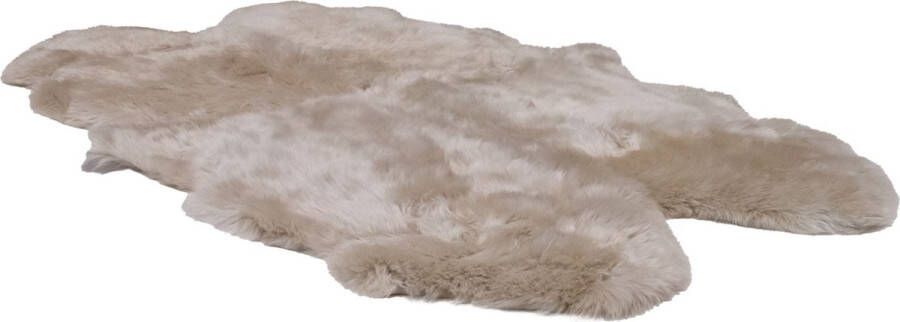 Dutchskins Designer schapenvacht vloerkleed 190 x 120 cm patchwork Creme; Linnen Hoogpolig vloerkleed natuurlijke vorm