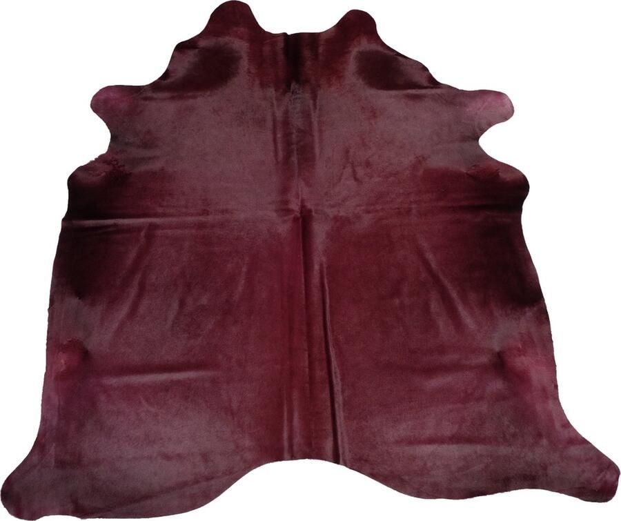 Dutchskins Koeienhuid vloerkleed bordeaux Paars dikke kwaliteit koeienkleed Ecologisch gelooide koeienvellen Uniek gefotografeerde koeienhuiden