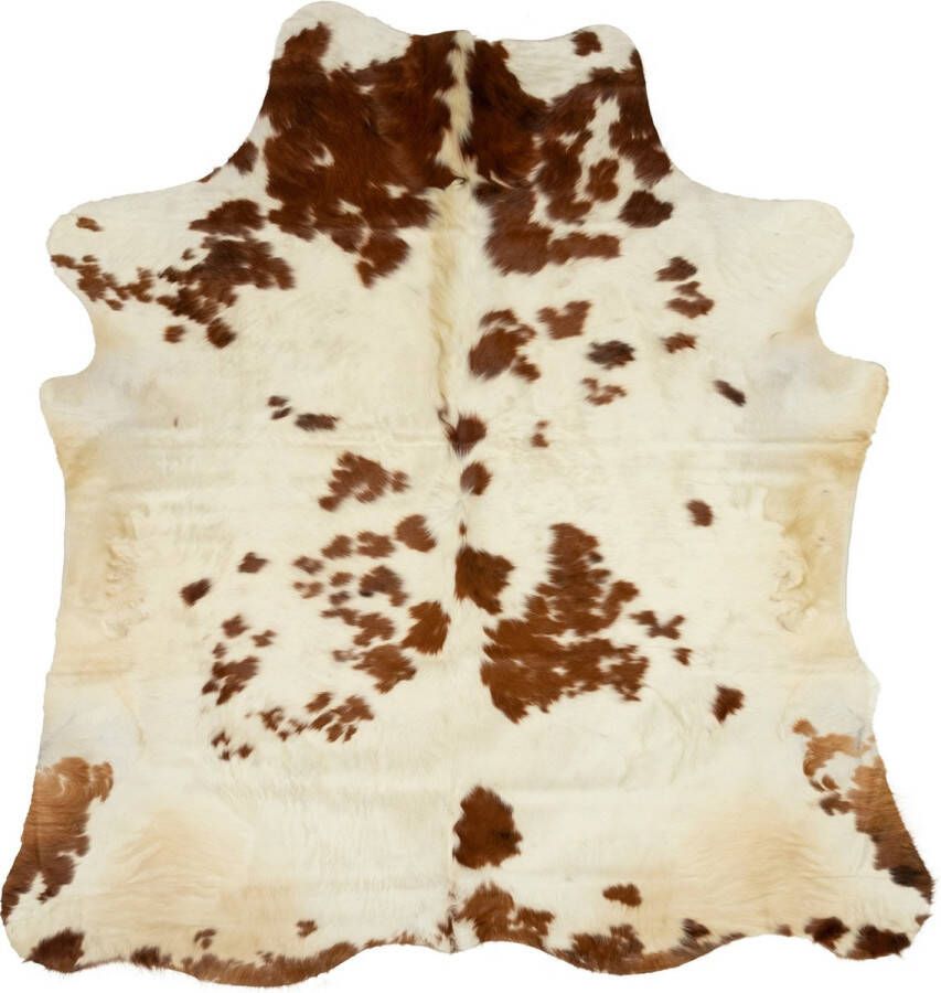 Dutchskins Koeienhuid vloerkleed Roodbruin Creme wit dikke kwaliteit koeienkleed Ecologisch gelooide koeienvellen Uniek gefotografeerde koeienhuiden