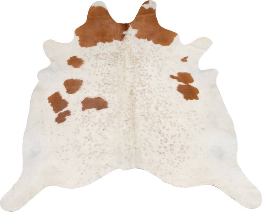 Dutchskins Koeienhuid vloerkleed Roodbruin; Wit dikke kwaliteit koeienkleed Ecologisch gelooide koeienvellen Uniek gefotografeerde koeienhuiden