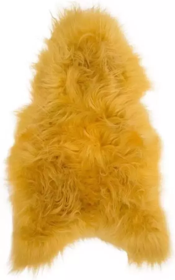 Dutchskins Schapenvacht echt Schapenvacht vloerkleed IJsland Okergeel 100 x 60 cm