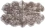 Dutchskins Designer schapenvacht vloerkleed 190 x 120 cm patchwork Grijs; Taupe Hoogpolig vloerkleed natuurlijke vorm - Thumbnail 2