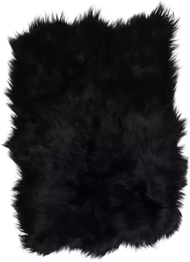 Dutchskins Schapenvacht vloerkleed langharig zwart 130 x 185 cm IJslands xxl schapenvacht zwart langharig plaid schapenvacht