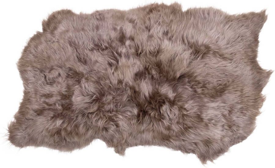 Dutchskins Designer schapenvacht vloerkleed 185 x 130 cm patchwork Beige; Taupe Hoogpolig vloerkleed natuurlijke vorm