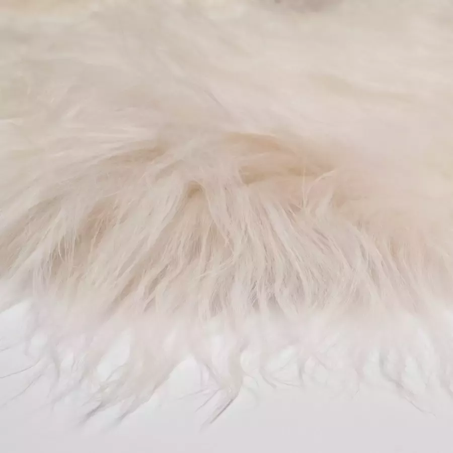 Dutchskins Uniek vloerkleed schapenvacht ongebleekt natuurlijk wit 120 x 180