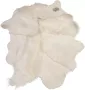 Dutchskins Designer schapenvacht vloerkleed 180 x 120 cm patchwork Ivoor wit; Creme wit Hoogpolig vloerkleed natuurlijke vorm - Thumbnail 1